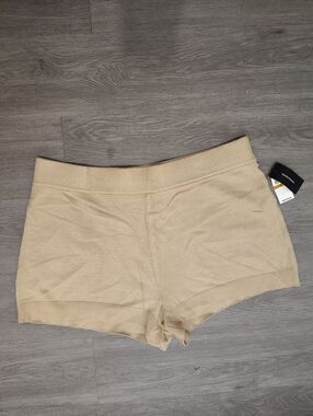 NWT Danielle Bernstein High-Rise Sweater Knit Shorts Tan Macy's Size 3X